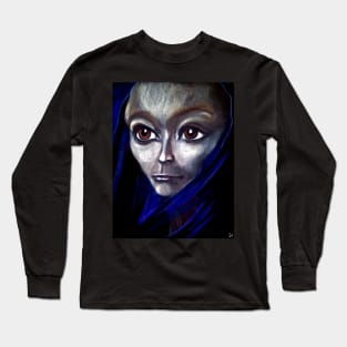 Jrooti&#39;s Blue Silk Scarf Long Sleeve T-Shirt